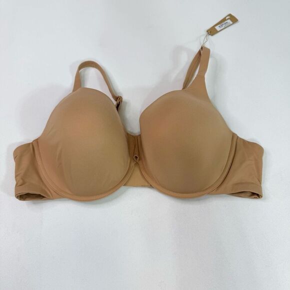 SKIMS Tee Shirt Demi Bra Womens 44C Ochre Nude Adjustable New - Picture 1 of 8